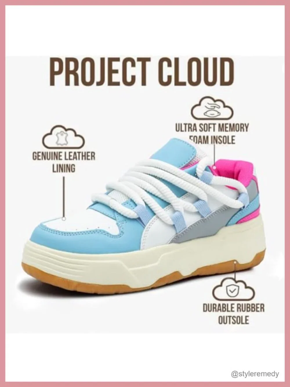 Women's Cushioned Walking Sneakers Non Slip Arch Support Chunky Fashion Shoes